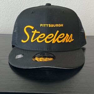 New Era Pittsburgh Steelers Black and Gold Script Snapback